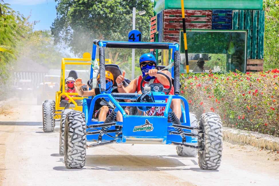 Buggy Ride, Zipline Splash & Waterfall Pool Combo with Lunch - Mega Zipline Splash: 6 Lines, the Himalayan Bridge, and a Water Landing