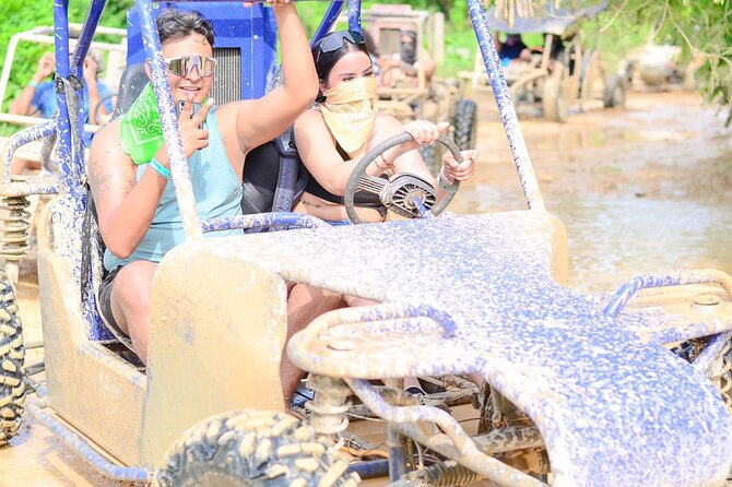 Full-day Buggy & Party Boat tour: snorkel, open bar, cave pool - Catamaran Snorkeling With Gear Included
