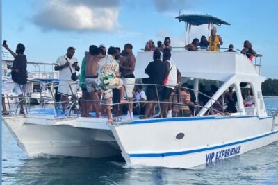 Hip Hop adult only Party Boat with Unlimited drinks and Sandbar - Snorkeling stop at the coral reef: included gear and quick wow factor