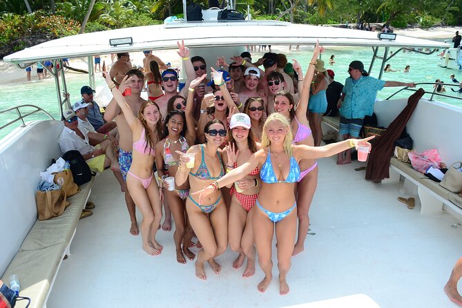 Private Party Boat Experience in Punta Cana - The sand bar anchor: waist-deep dancing, drinks, and mix-and-mingle energy