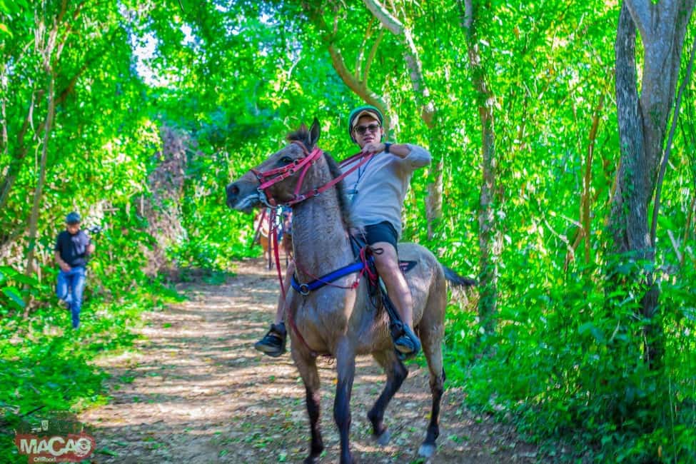 Punta Cana Horseback riding & Sunset + beach + free pick-up - The Ranch setup: class, helmets, then you’re off