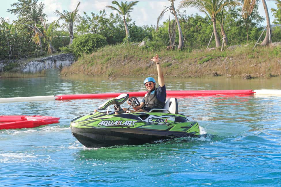 Punta Cana Jet Ski, Buggy, Aqua Kart & Water Park Access - The park access you get: 200-meter zipline, Donut Ride, inflatable course, and pool club