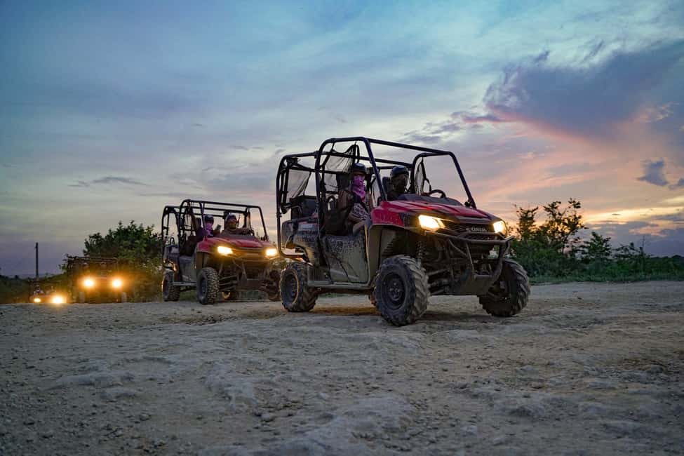 Punta Cana: Sunset Buggy Tour With Cave Swim and Dance Show - From Punta Cana Transfers to Off-Road Tracks After Dark