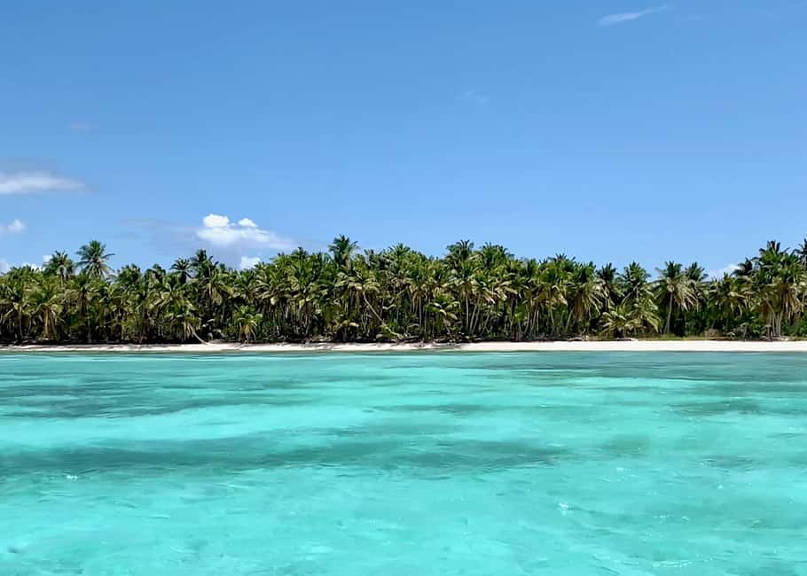 Saona Exclusive Catamaran – Small Group Experience - Natural Pool stop: shallow sandbank water and starfish etiquette
