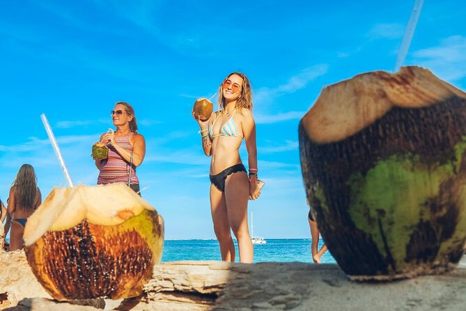 Snorkeling and Swimming on a Caribbean Cruise by Sharky Catamarans - Stop 1 in Punta Cana: the natural pool and the Coyote floating bar