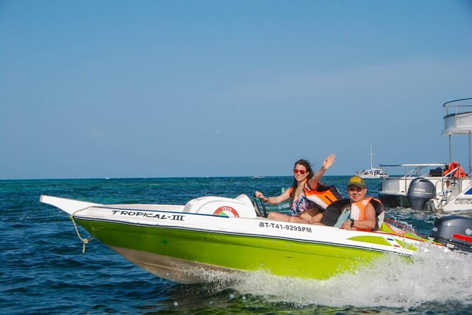 Speedboat Adventure in Punta Cana - The Natural Swimming Pool Stop: Great Swim, Watch the Extras